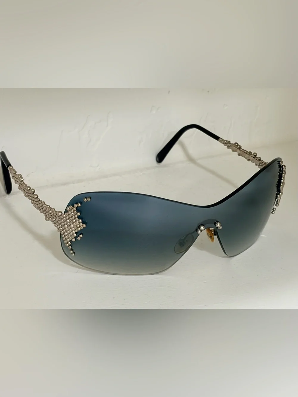 Fred Lunettes Pearls Platinum Lux Sunglasses w/Grey Gradient Lenses